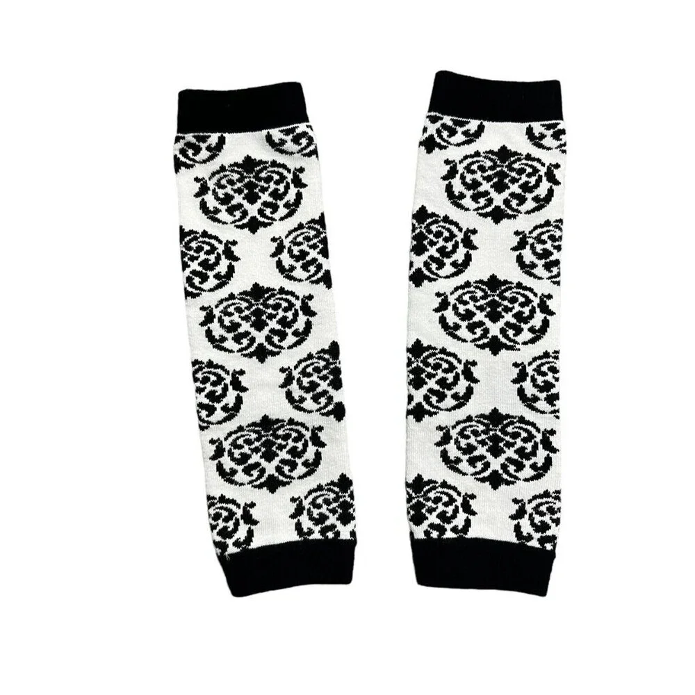 BL Baby Leggings Black Damask One-Size Leg Warmers